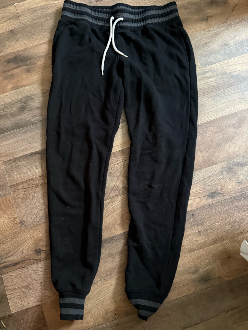Mossimo Supply Co. Black Jogger Pants with Gray Striped Waistband